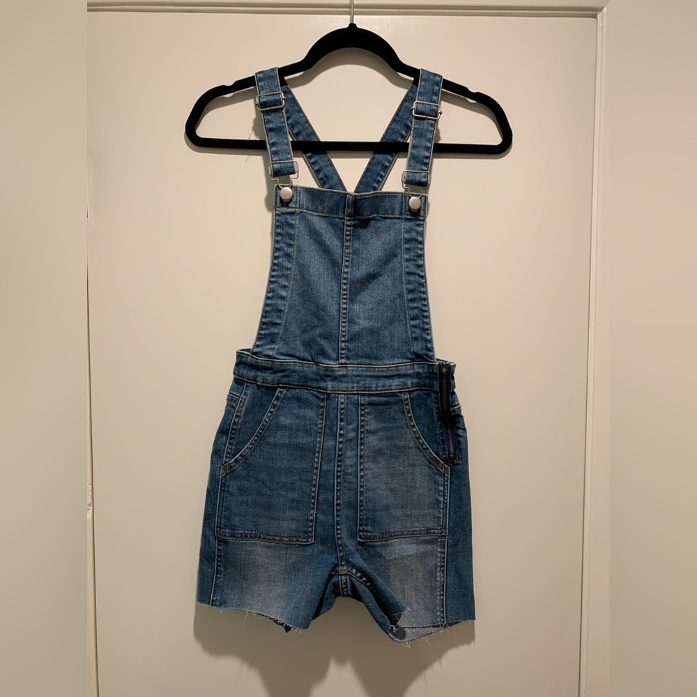 Madewell Womens Jean Short Overalls Shortalls, Blue Denim